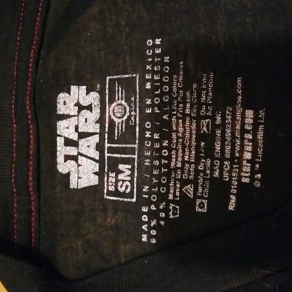 💥3/$10💥 Star Wars Burnout Tee with Red Contrast Stitching - Picture 2 of 8